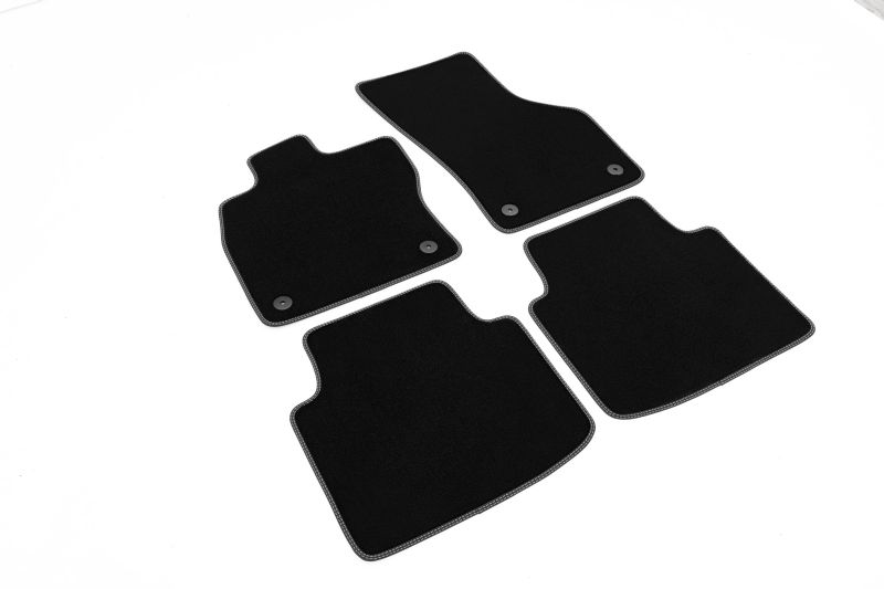 Covoras podea textil fata velours negru set 4 bucati