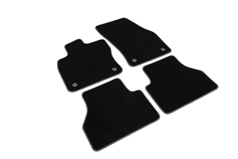 Covoras podea textil fata velours negru set 4 bucati