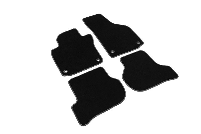 Covoras podea textil fata velours negru set 4 bucati