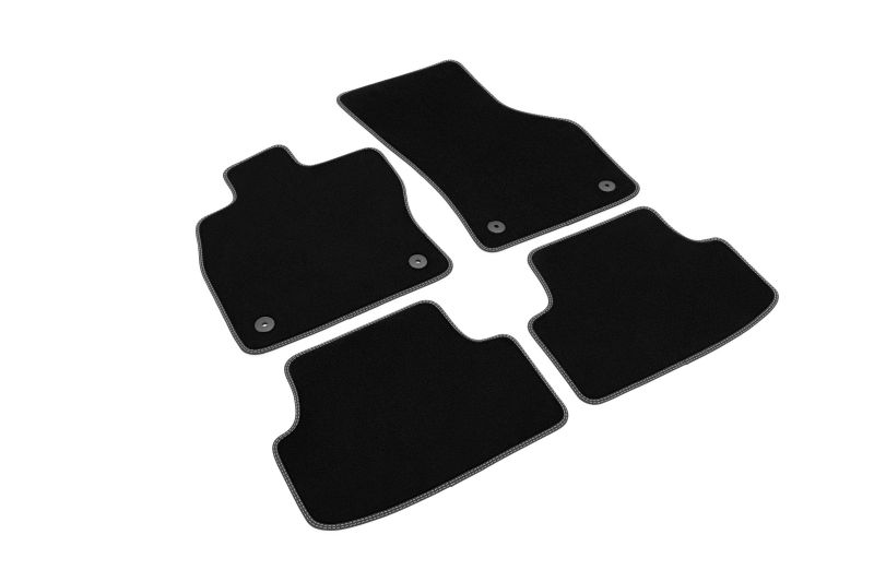 Covoras podea textil fata velours negru set 4 bucati