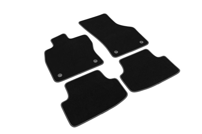 Covoras podea textil fata velours negru set 4 bucati