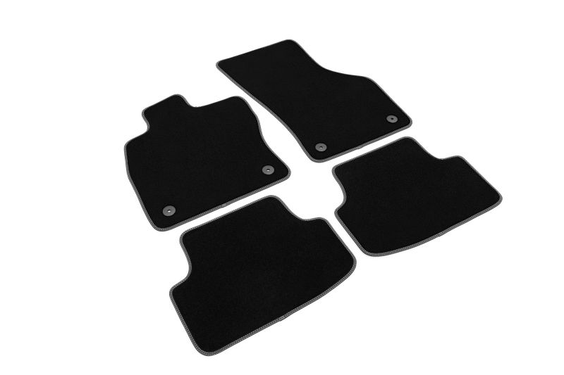 Covoras podea textil fata velours negru set 4 bucati