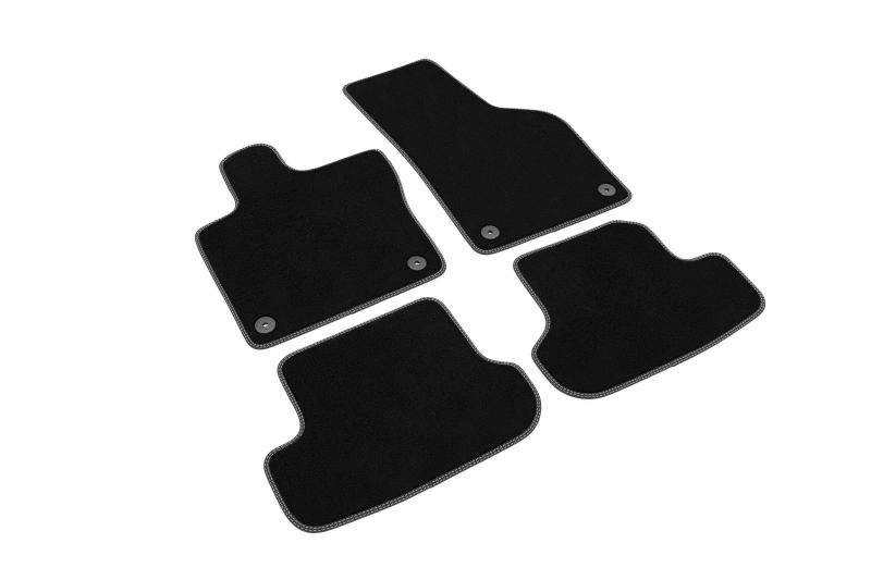 Covoras podea textil fata velours negru set 4 bucati