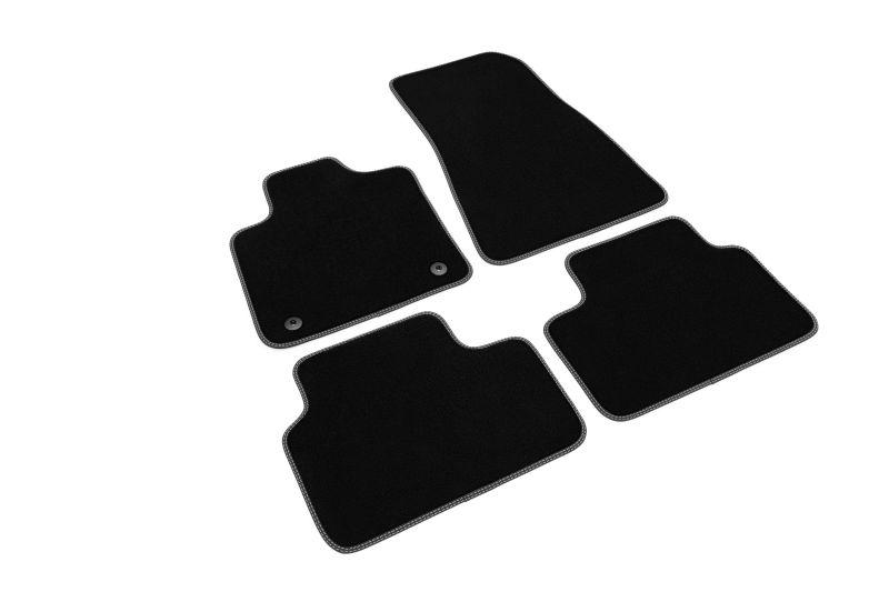 Covoras podea textil fata velours negru 4 bucati