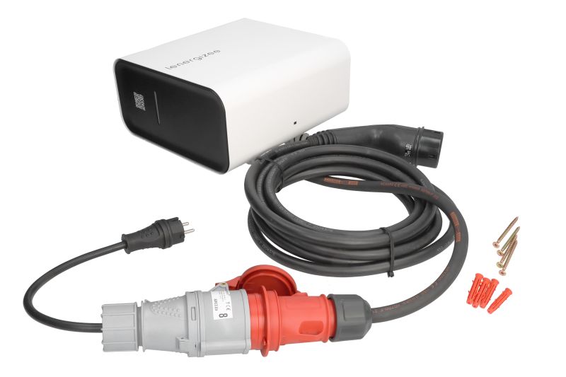 Statie de incarcare vehicul electric 22 kW alb cablu 5 m