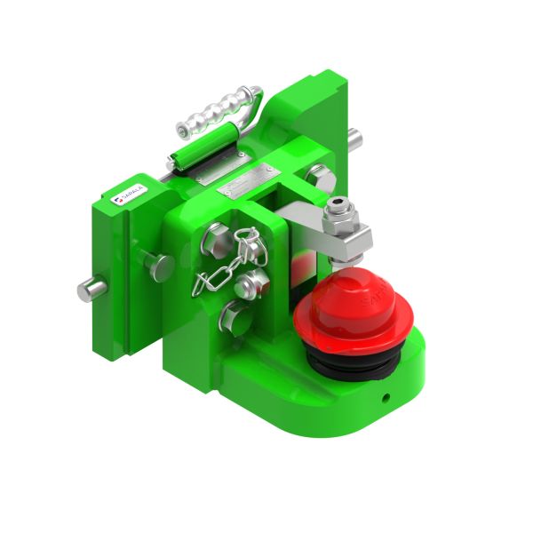 Transport hitch lățime 390 mm grosime 32 mm diametru pivot 25 mm verde
