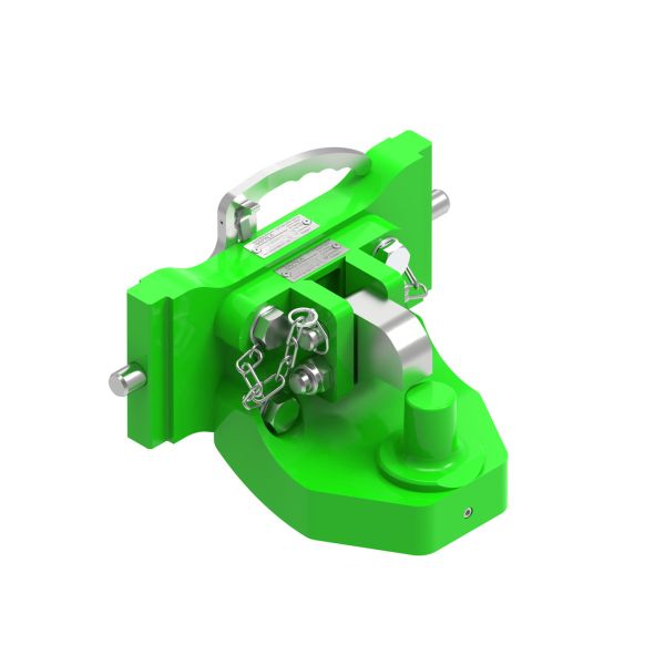 Transport hitch lățime 390 mm grosime 32 mm diametru pivot 25 mm verde