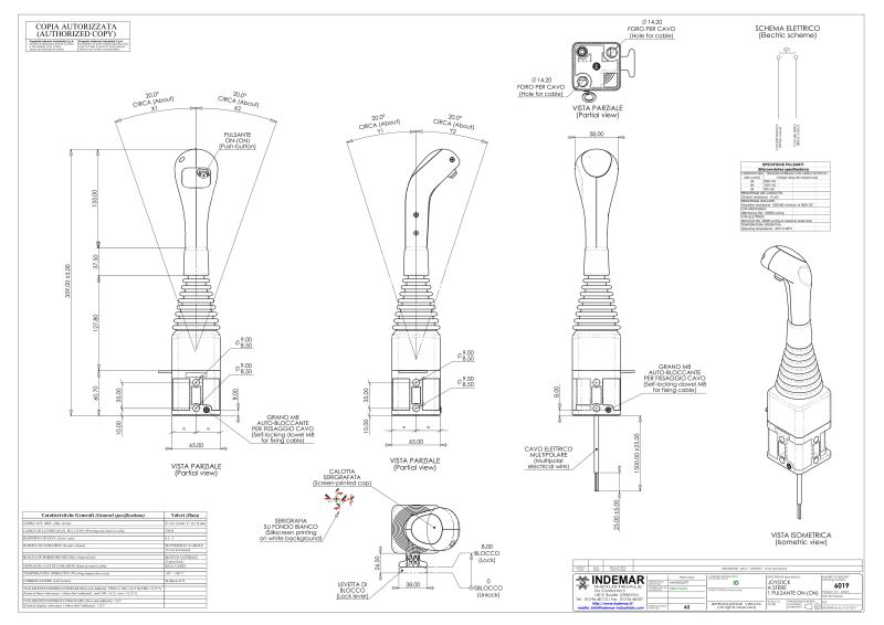 Hydraulic distributor joystick