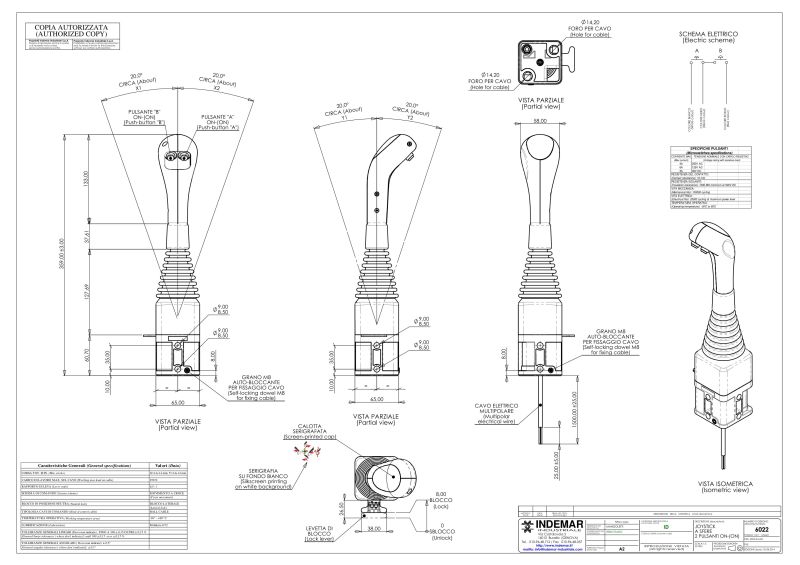 Hydraulic distributor joystick
