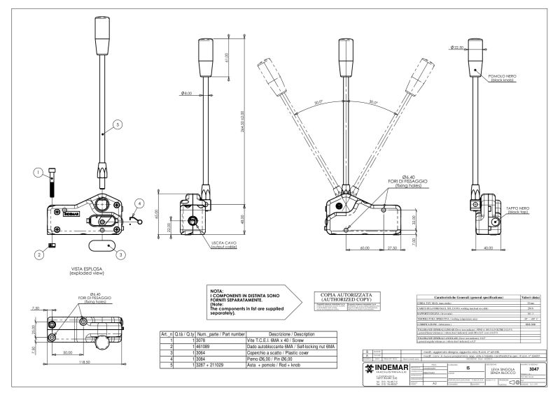 Hydraulic distributor joystick