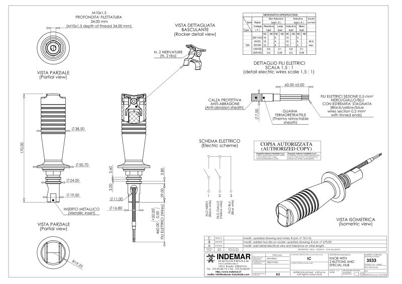 Hydraulic distributor joystick