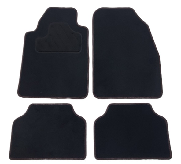 Covorase Auto velours, 4 buc universal, Fata/Spate, set, culoare negru