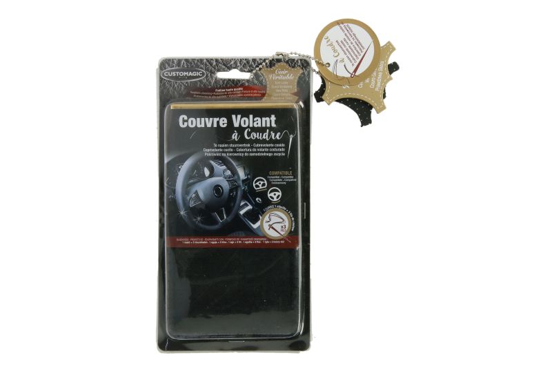 Capacul volanului pentru volan, piele, diametru: 36,5-38cm, negru