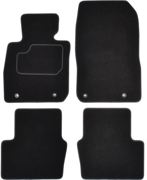 Covorase Auto velours, 4 buc, Fata/Spate, set, culoare negru