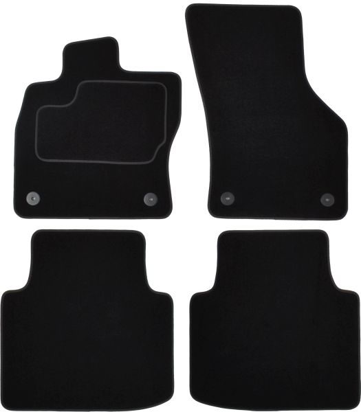 Covorase Auto velours, 4 buc, set, culoare negru