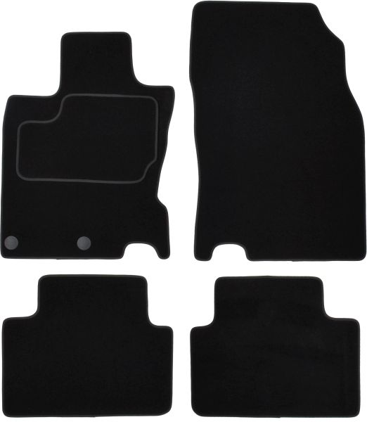 Covorase Auto velours, 4 buc, Fata/Spate, set, culoare negru