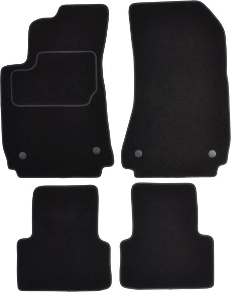 Covorase Auto velours, 4 buc, Fata/Spate, set, culoare negru