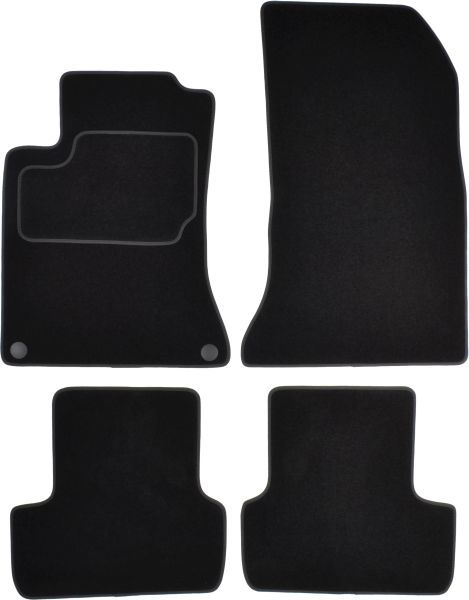 Covorase Auto velours, 3 buc, Fata/Spate, set, culoare negru