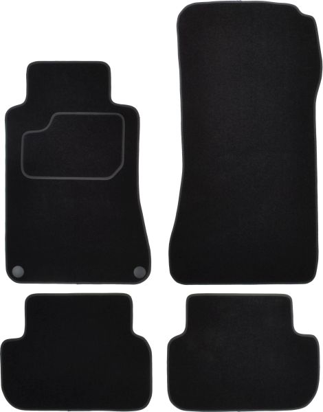 Covorase Auto velours, 4 buc, Fata/Spate, set, culoare negru
