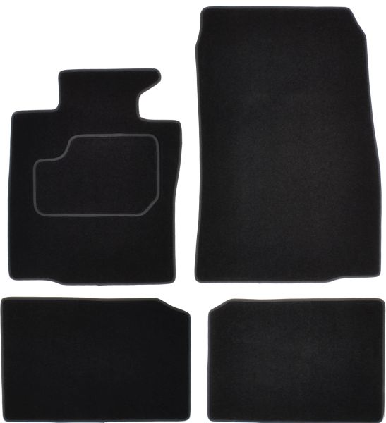 Covorase Auto velours, 4 buc, Fata/Spate, set, culoare negru