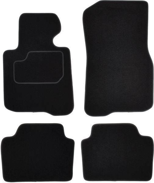 Covorase Auto velours, 4 buc, Fata/Spate, set, culoare negru