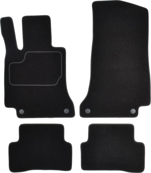 Covorase Auto velours, 4 buc, Fata/Spate, set, culoare negru