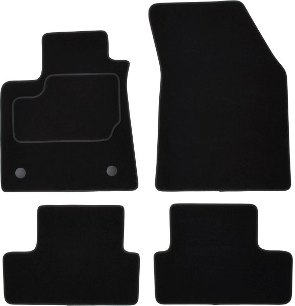 Covorase Auto velours, 4 buc, Fata/Spate, set, culoare negru