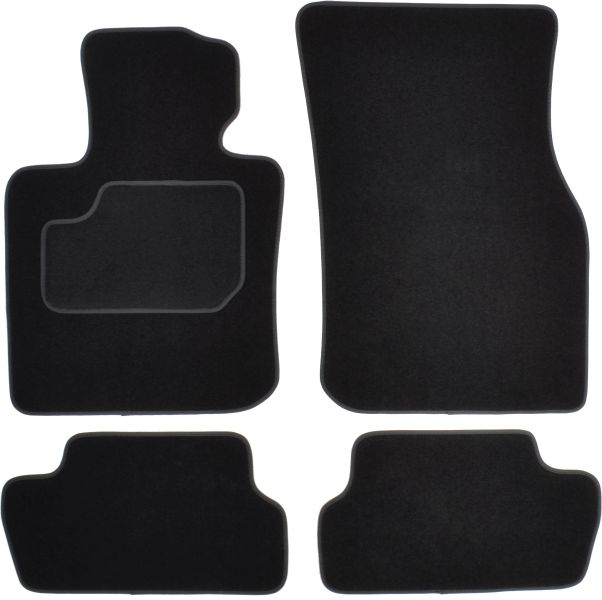 Covorase Auto velours, 4 buc, Fata/Spate, set, culoare negru