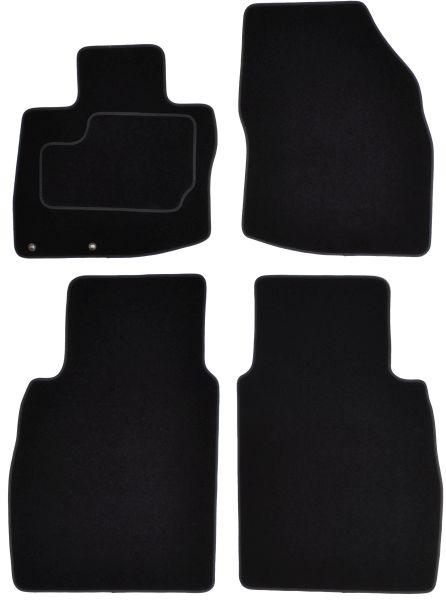 Covorase Auto velours, 4 buc, Fata/Spate, set, culoare negru