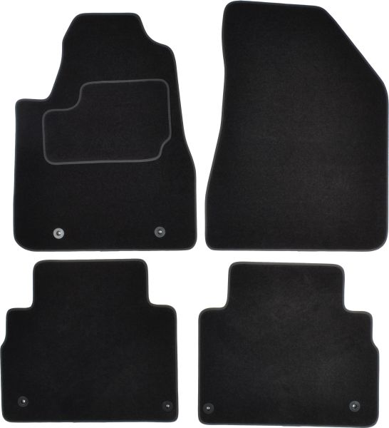 Covorase Auto velours, 4 buc, Fata/Spate, set, culoare negru