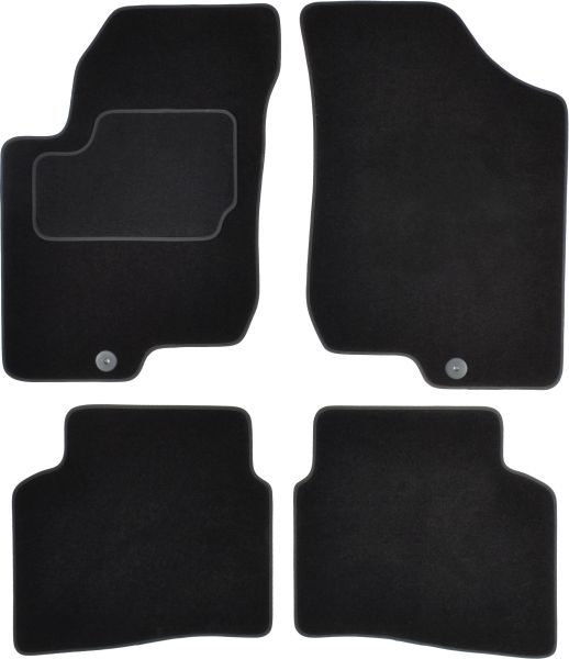 Covorase Auto velours, 4 buc, Fata/Spate, set, culoare negru