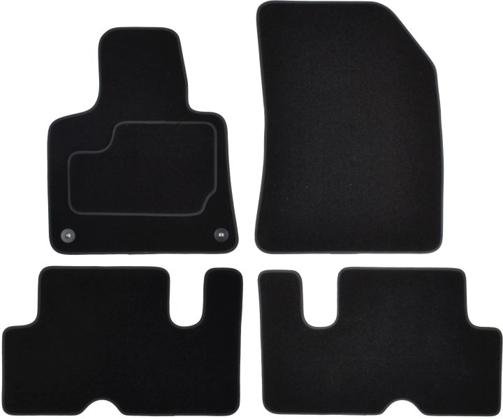 Covorase Auto velours, 4 buc, Fata/Spate, set, culoare negru