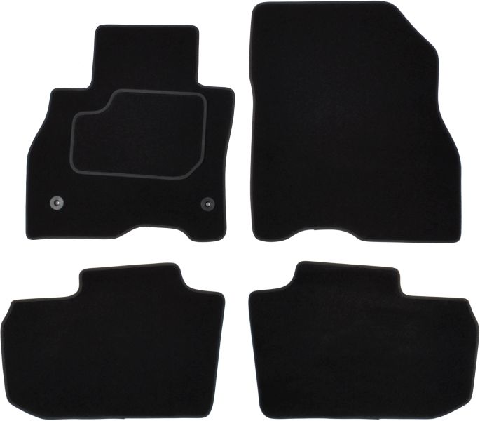 Covorase Auto velours, 4 buc, Fata/Spate, set, culoare negru