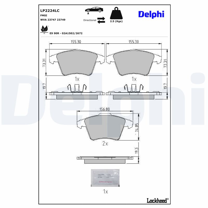 Set placute frana fata